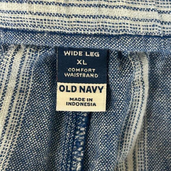 Old Navy Striped Linen Blend Wide Leg Pants Sz XL - Picture 9 of 9